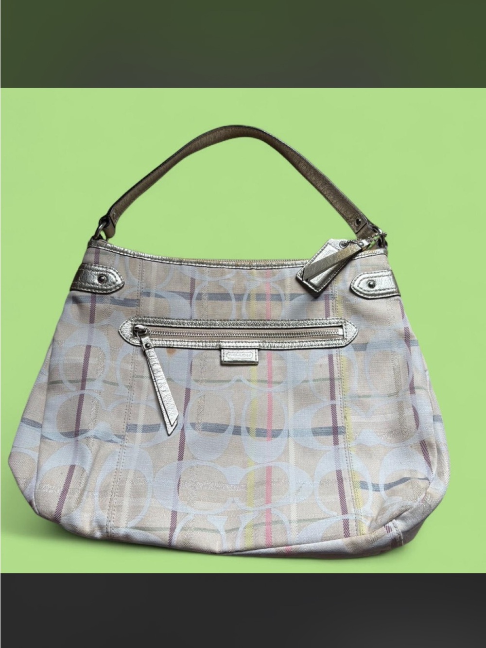 Coach Poppy 2013 Plaid Tattersail East West Shoulder Bag